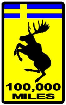 Prancing Moose
                        High-Mileage Stickers. Dave's Volvo Page.