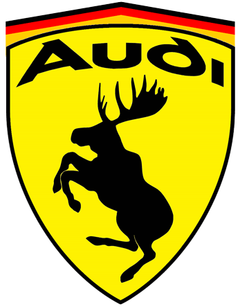 Prancing Moose Audi Sticker.