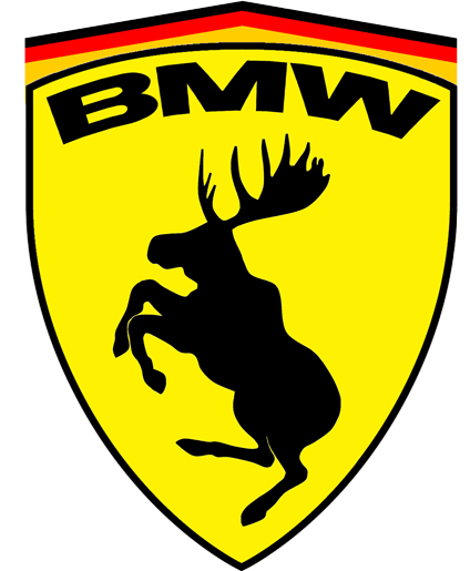 Prancing Moose BMW Sticker.