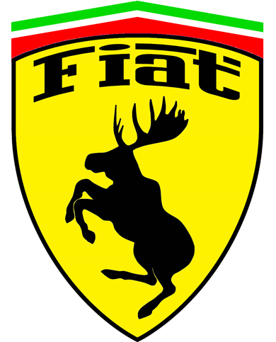 Prancing Moose Fiat
                        sticker.