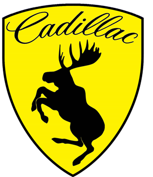 Prancing Moose Cadillac Sticker.