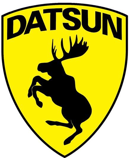 Prancing Moose Datsun sticker.
