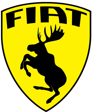 Prancing Moose Fiat sticker.