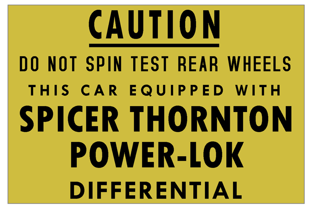 Spicer Thornton Power-Lok sticker.