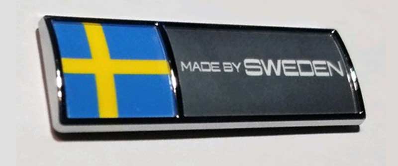 Made by Sweden Chrome Emblem
